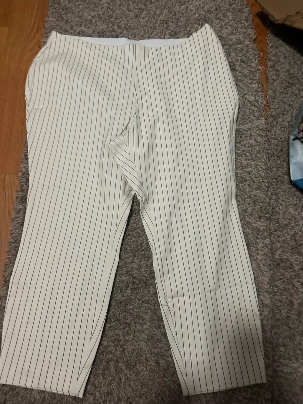 a new day Cream Pinstripe Dress Pants
